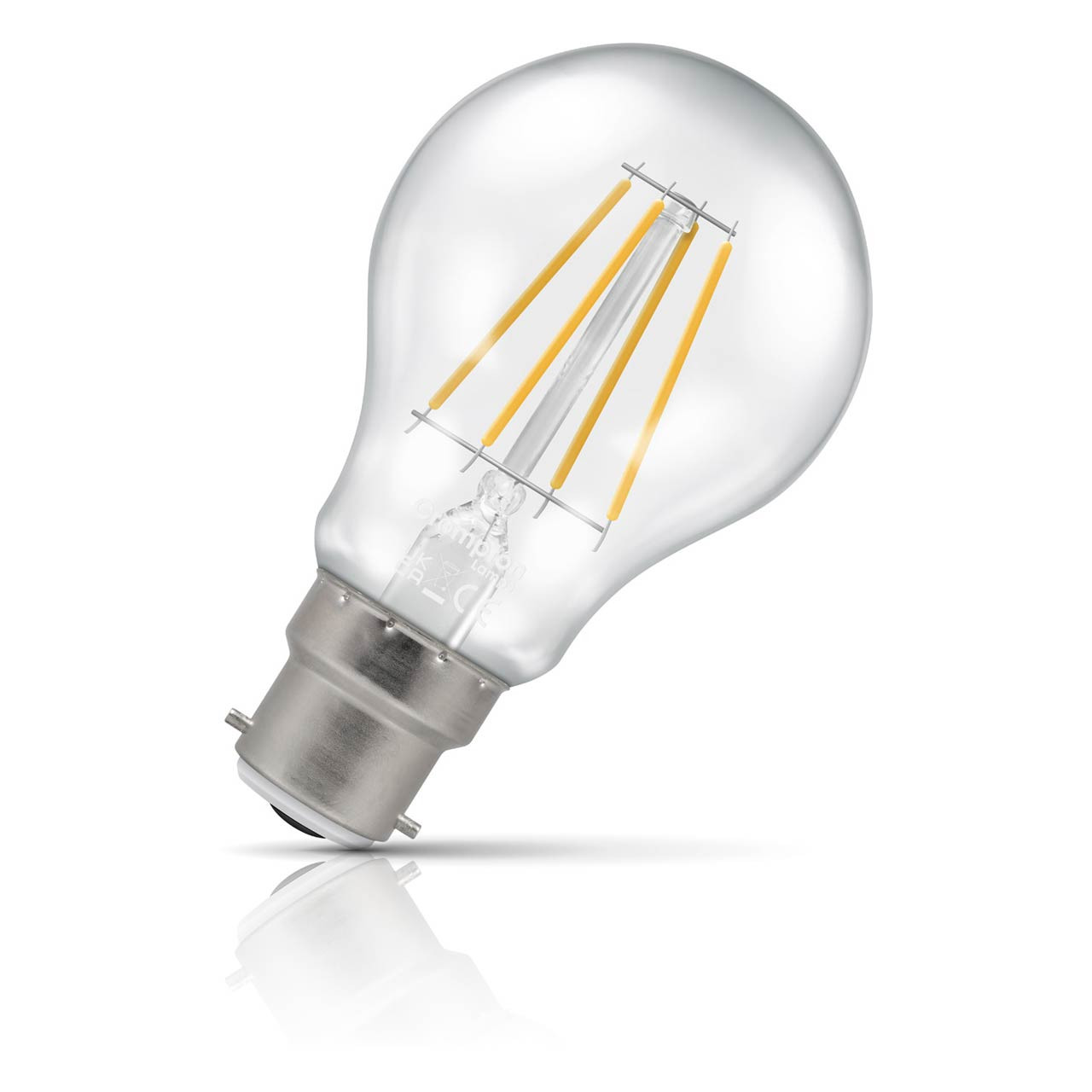 Crompton GLS LED Light Bulb B22 4.2W (40W Eqv) Dimmable Warm White Clear Filament Bayonet