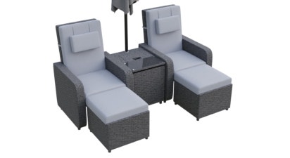 ALLEGRO x 2 SINGLE SOFA LOUNGER - GREY