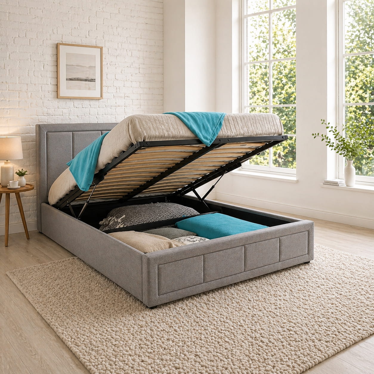 Gia Ottoman Storage Bed - Optional Mattress