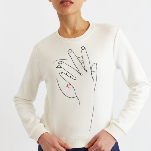 Jan Hand Off Embroidered Sweatshirt - Off White
