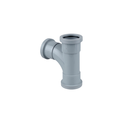 Osma Waste 87.5¡ push-fit tee grey 32mm