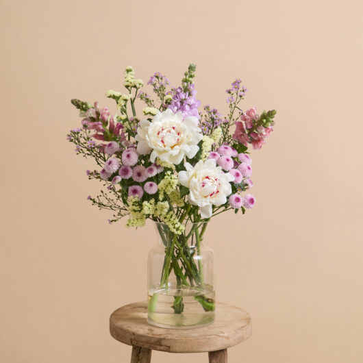 Peonies & stocks flower bouquet | Send flowers online | Lilac Sherbet | size: classic