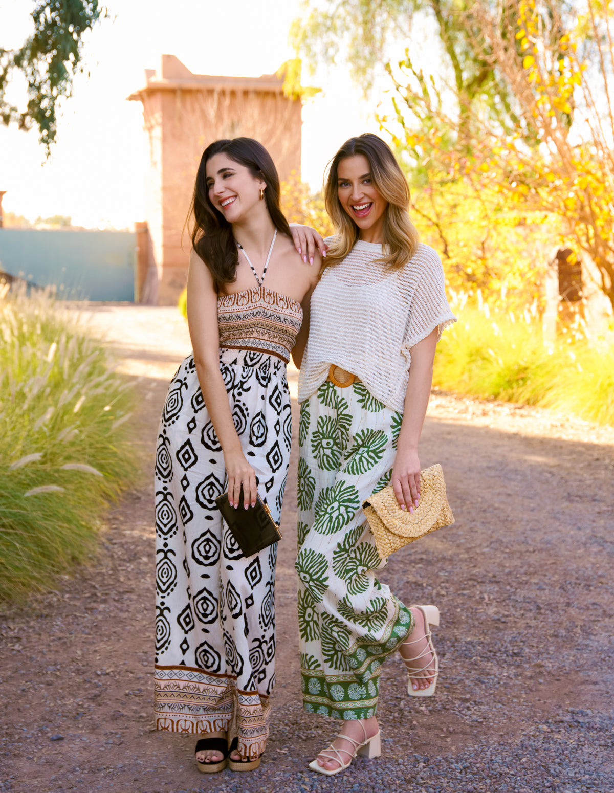 Printed Elasticated Trousers - M/L / KHAKI