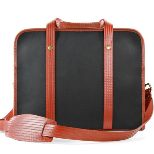Reclaimed Fire Hose Compact Briefcase By Elvis & Kresse | Colour: Black