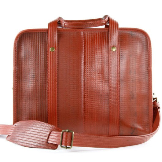 Reclaimed Fire Hose Compact Briefcase By Elvis & Kresse | Colour: Red