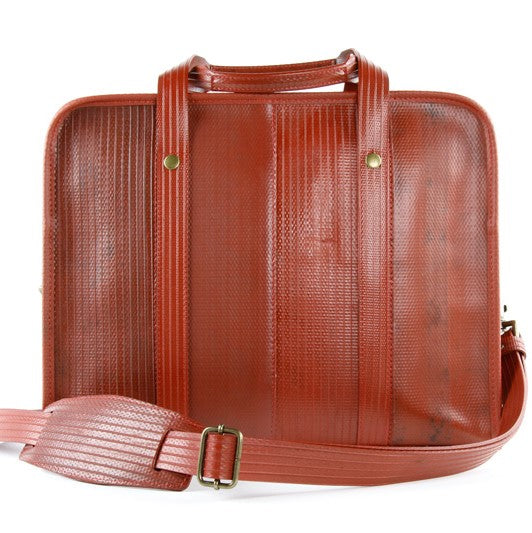 Reclaimed Fire Hose Compact Briefcase By Elvis & Kresse | Colour: Red