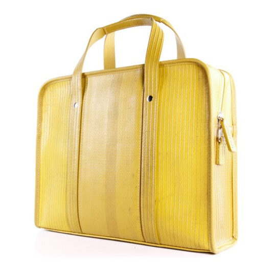 Reclaimed Fire Hose Compact Briefcase By Elvis & Kresse | Colour: Yellow