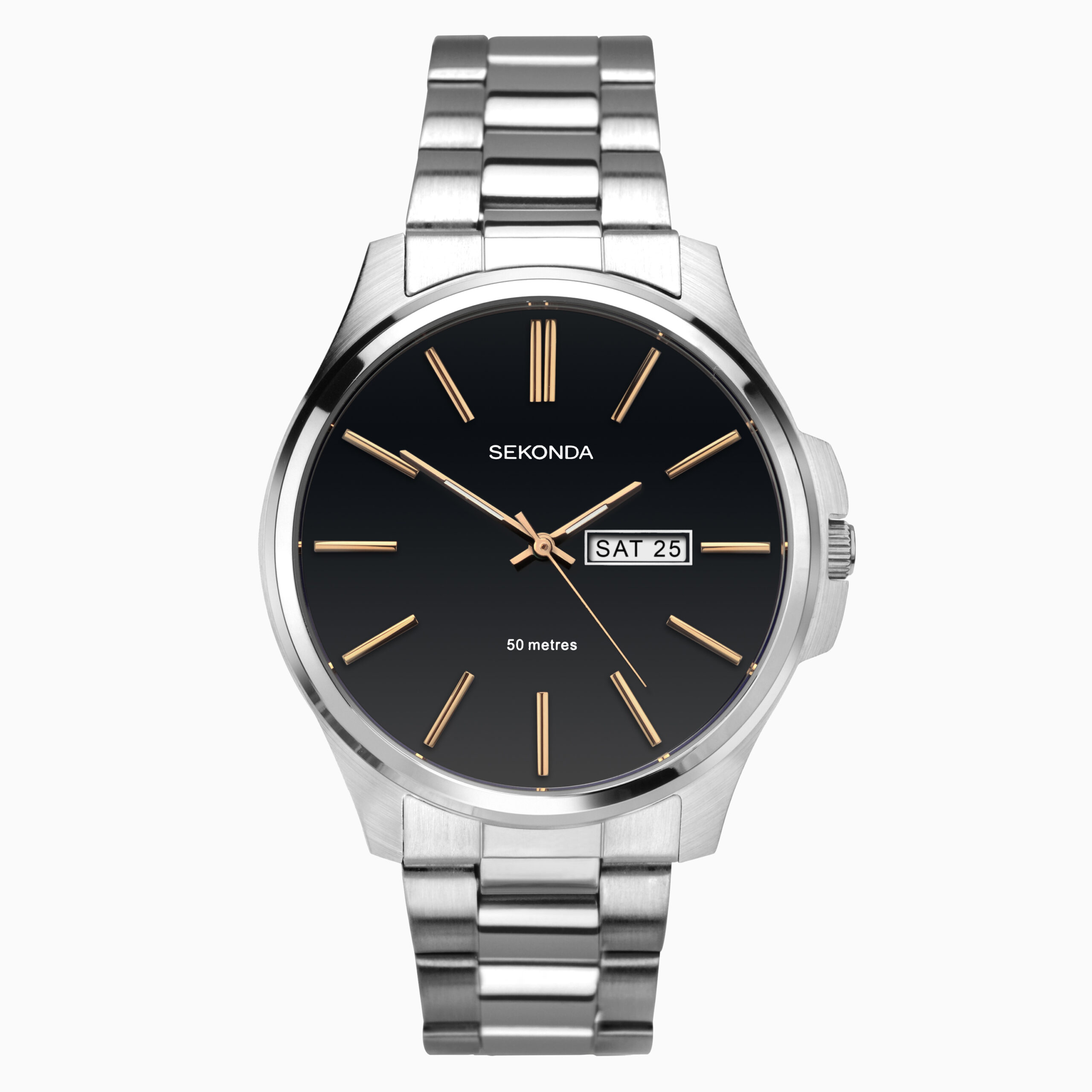 Sekonda Sekonda Classic Men's Watch | Silver Case & Stainless Steel Bracelet with Black Dial | 1097