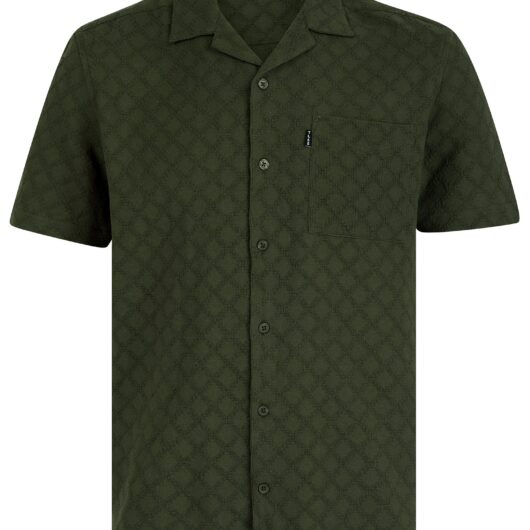 Shirts Alvaro Lightweight Cotton Short Sleeve Cuban Collar Summer Shirt in Grape Leaf / S - Tokyo Laundry