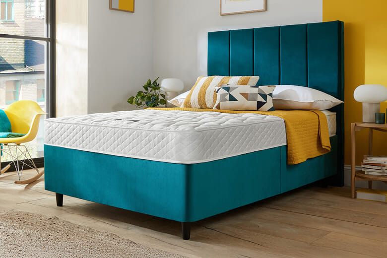 Silentnight Essentials Value Mattress + Premium Divan Bed, Carbon, 4 Drawer, Double