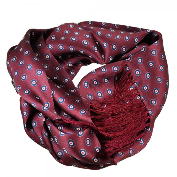 Tootal MOD Roundel Wine Red Men's Silk Scarf